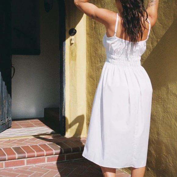 Ciao Lucia Gabriela Washed Cotton White Poplin Midi Dress XS - Picture 6 of 11